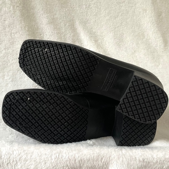 Black SHOES FOR CREWS Leather Minimalist Comfort Mid Block Heel Work Pumps Sz 6 - Picture 11 of 12